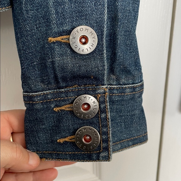 Tommy Hilfiger M Distressed Blue Jean Jacket Metal button closure pockets 2005 - Picture 7 of 16